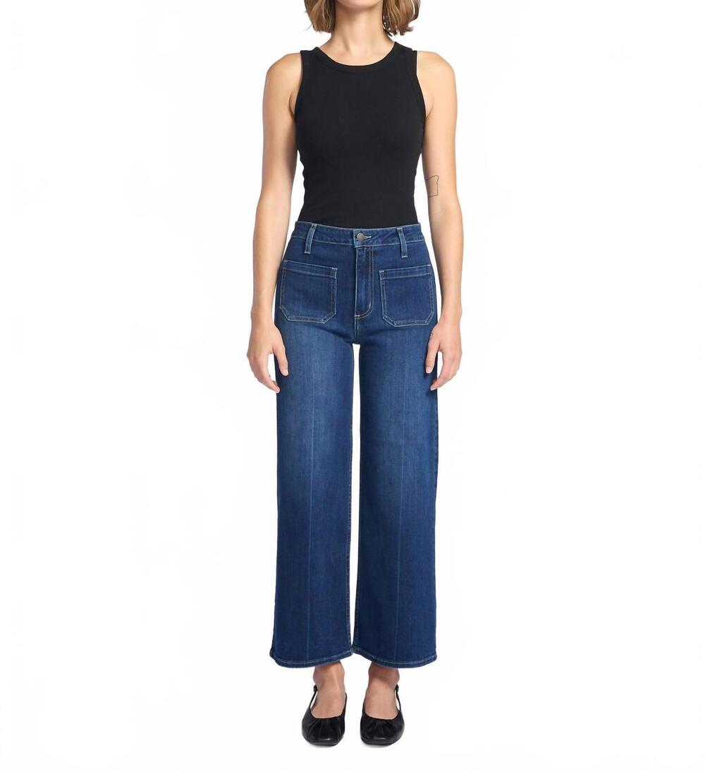 NEW LETTER TO JULIET sailor front patch pocket jeans in dark